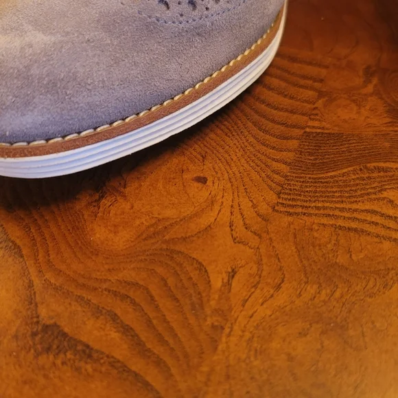 Cole Haan Gray White Suede Wing Tip Lace Ups Shoes Oxfords Size 9 - Picture 5 of 7